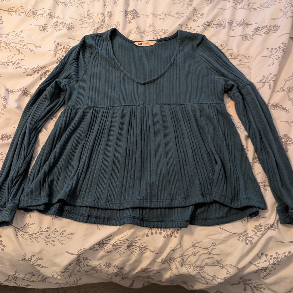 SO Teal Long Sleeve Top for Women